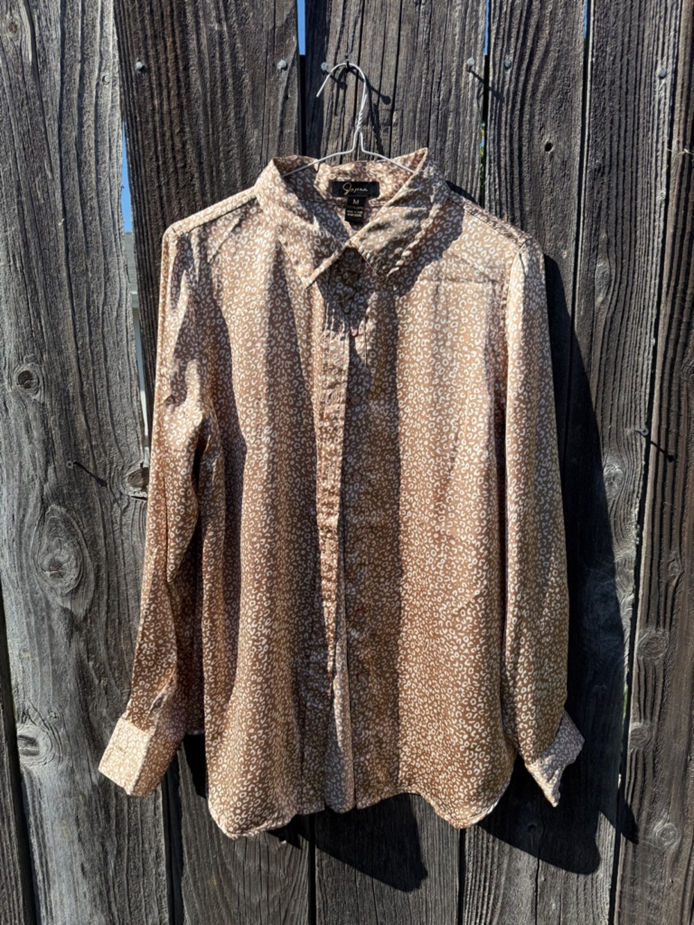 Women's Brown leopard Printed Button-Down Shirt